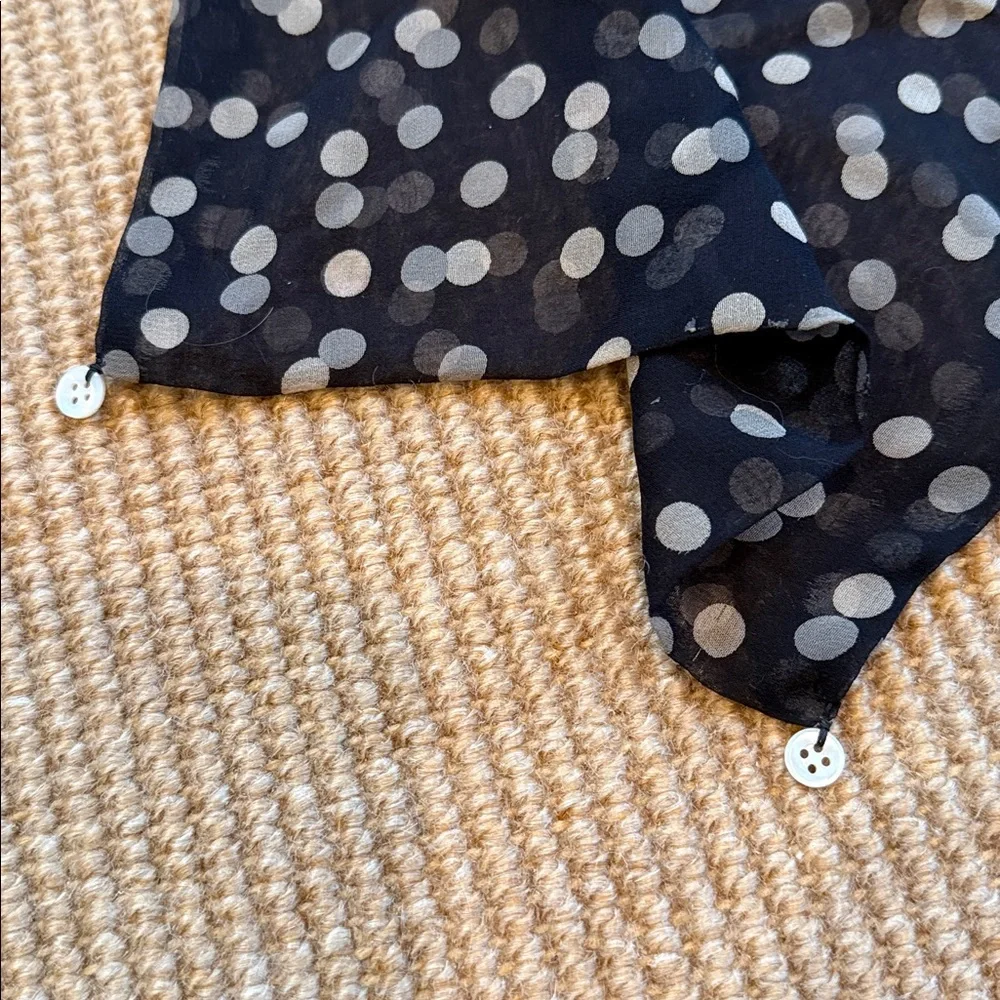 Handmade Long Silk Scarf by Earthly Possessions- Black w/ Dots & Red w/ Roses